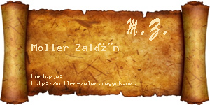 Moller Zalán névjegykártya